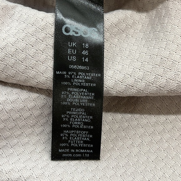 ASOS NWT Lilac Textured V-Neck Faux Wrap Midi Dress Size 14 - Picture 7 of 8